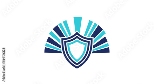 Abstract Shield With Radiant Pattern Represents Security, Protection, and Assurance