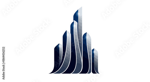 Abstract Skyscraper Silhouette: Modern Architectural Design Vector Illustration