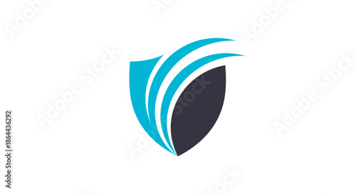 Abstract Shield With Dynamic Shapes Representing Security and Digital Protection