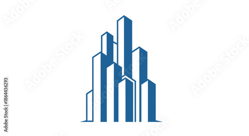 Abstract Skyscrapers Representing Architecture, Urbanization, and Modern Commercial Infrastructure