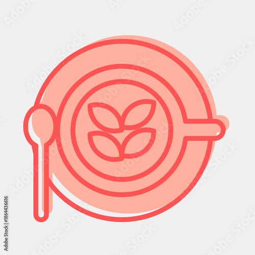 Icon latte. Coffee shop elements. Icon in two tone style.