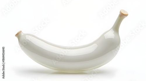 Translucent Glass Banana with Realistic Reflections and Refractions