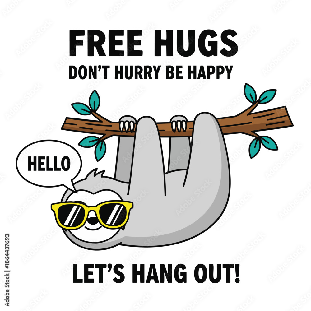 Naklejka premium Funny Sloth