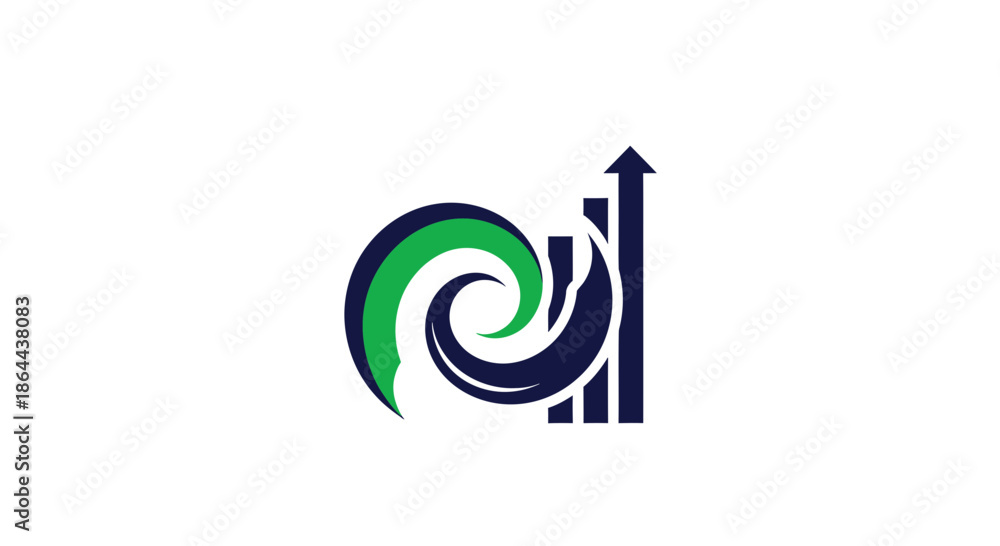Fototapeta premium Abstract Swirl Design Symbolizing Growth And Success With Ascending Trends Visual