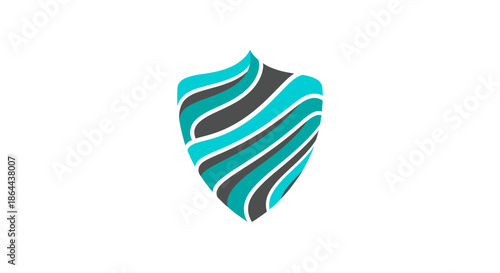 Abstract Swirling Shield Design Representing Security, Protection, and Digital Safety