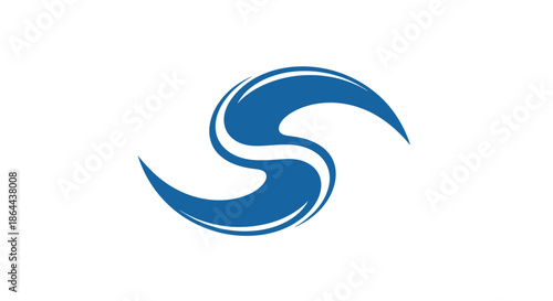 Abstract Swirl Design in Blue Creating a Modern Visual Appeal for Branding and Logo