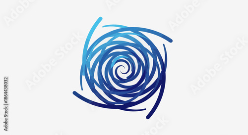 Abstract Swirl Design in Shades of Blue with Unique Geometric Arrangement