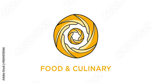 Abstract Swirl Design of Food and Culinary Symbol for Logos and Branding Artwork