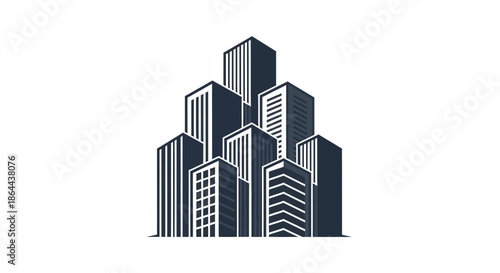 Abstract Urban Skyline Illustration Depicting Modern Architectural Structures