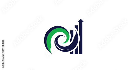 Abstract Swirl Design Symbolizing Growth And Success With Ascending Trends Visual