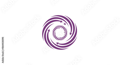 Abstract Swirl Design with Arrows, Illustrating Circular Motion and Movement Completely Unique