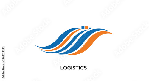 Abstract Waves Design for Logistics and Transportation Company Branding Imagery