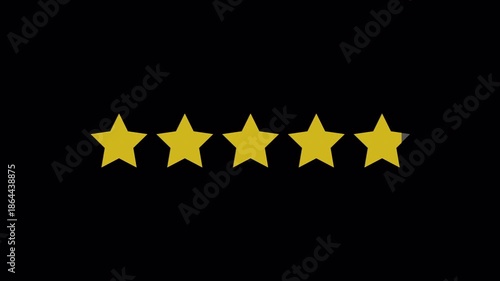 Five Star Rating Animation for Reviews Feedback and Quality Evaluation, 5 star rating animation.