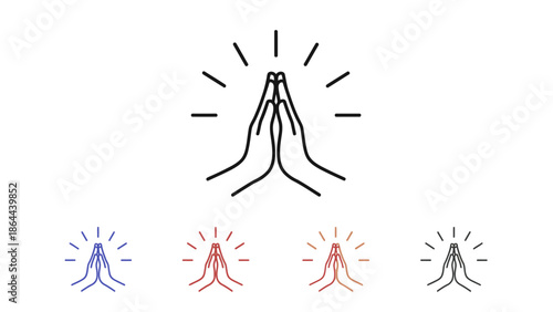 Illustration of praying hands with radiating light, symbolizing hope and spirituality