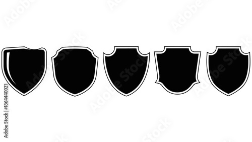 Distinct Vector Shield Icons for Protection and Security Design Elements