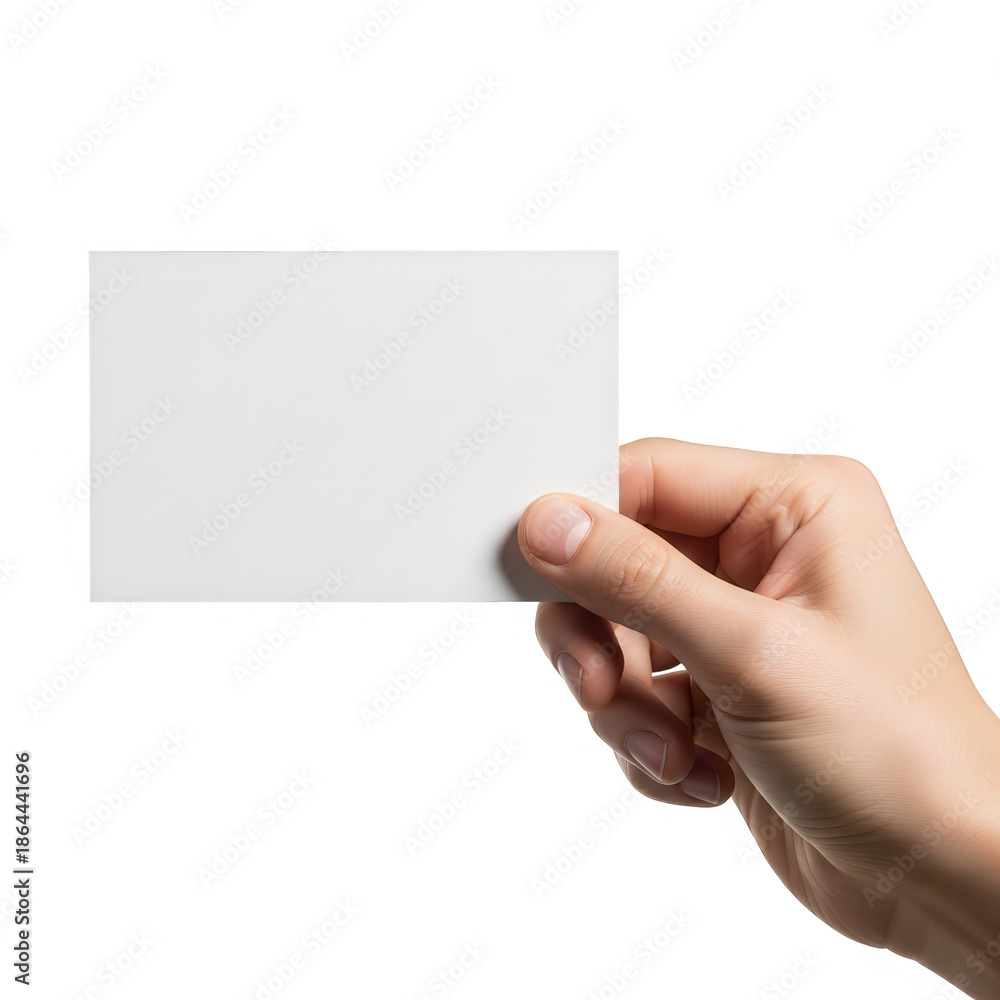 Obraz premium Hand Holding Blank White Card for Business or Identity.