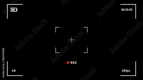 Minimal recorder screen with alpha channel transparency in 4K resolution. Perfect for screen capture animation app demo tech presentation and video editing.