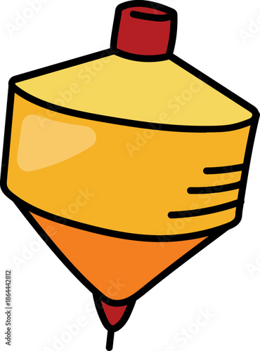 Chinese spinning top with outline illustration