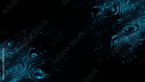 Abstract blue and black liquid ripple waves texture background with blank copy space in 4k