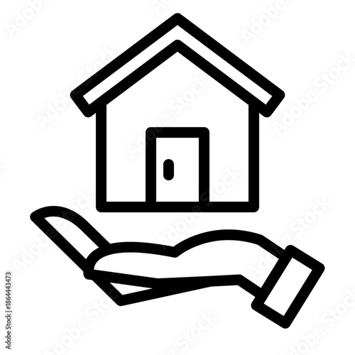 부동산 아웃라인 아이콘. 주택 관리