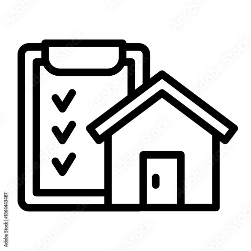 부동산 아웃라인 아이콘. 매물 체크리스트
