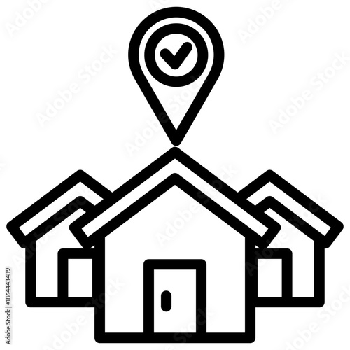 부동산 아웃라인 아이콘. 매물 비교