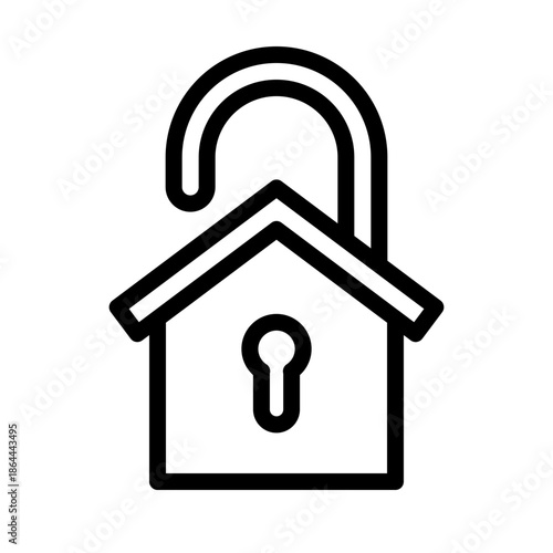 부동산 아웃라인 아이콘. 보안 주택