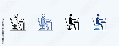 Desk Multiple Icon Illustration Vector