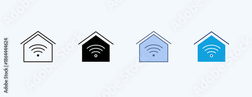 Home Wifi Multiple Icon Illustration Vector