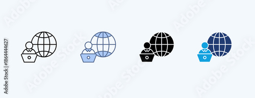 Global Multiple Icon Illustration Vector