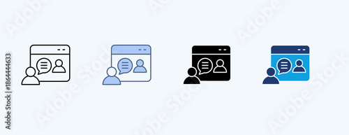 Online Communication Multiple Icon Illustration Vector