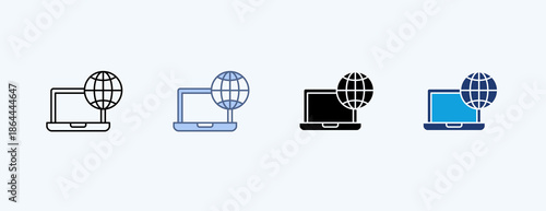Laptop Multiple Icon Illustration Vector