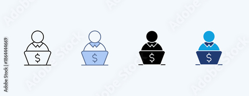 Freelancing Multiple Icon Illustration Vector