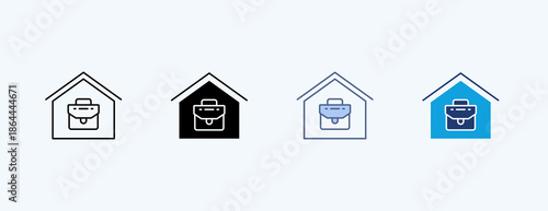 Home Office Multiple Icon Illustration Vector