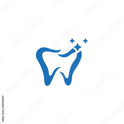 Minimalist blue tooth logo with stars icon