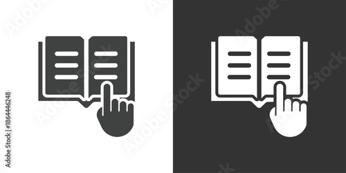 Interactive Reading icon. Solid glyph series icon