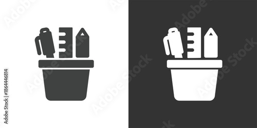 School Stationery icon. Solid glyph series icon