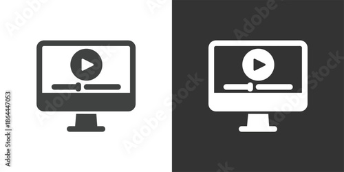 Online Video Course icon. Solid glyph series icon