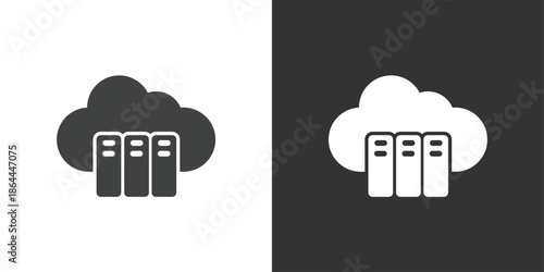 Cloud Library icon. Solid glyph series icon