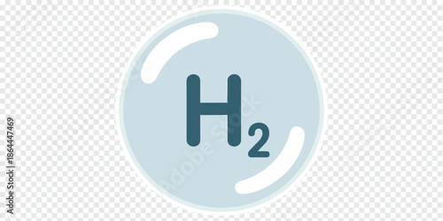 Hydrogen Molecule H2 Symbol in a Bubble Icon hydrogen energy concept