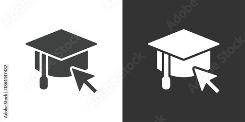 Online Graduation Registration icon. Solid glyph series icon