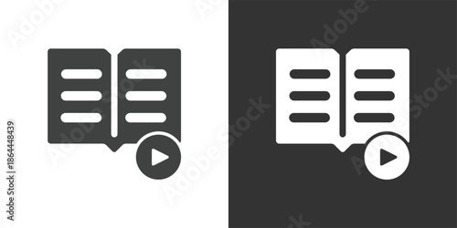 Book Learning Video icon. Solid glyph series icon