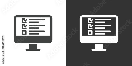 Online Course or Examination icon. Solid glyph series icon