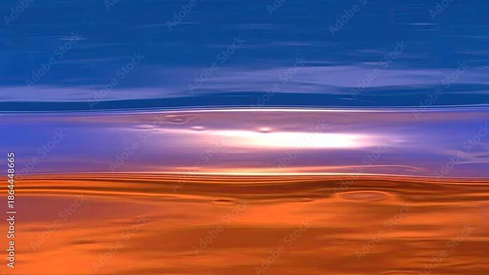 Obraz premium Vibrant Orange Sunset over Cloudy Sky.