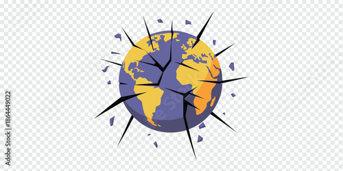 Cracked Earth with Spikes Global Environmental Crisis climate crisis concept
