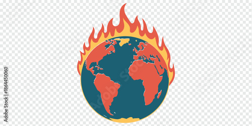 Burning Earth Symbol of Global Warming and Climate Change climate change concept