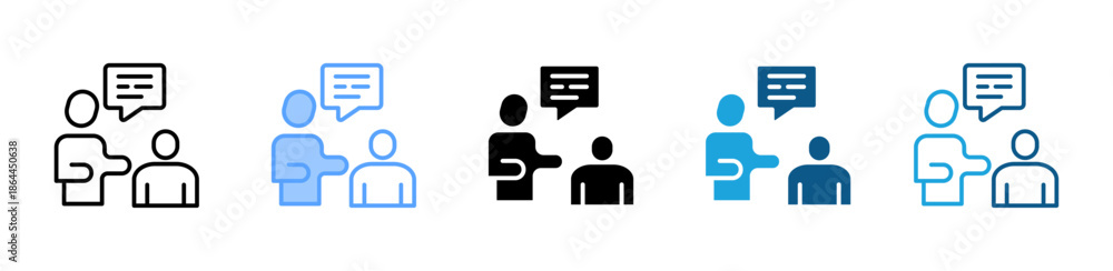 Fototapeta premium Mentoring icon set multiple style collection