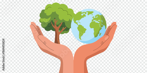 Caring Hands Protecting Our Planet and Nature environmental protection concept