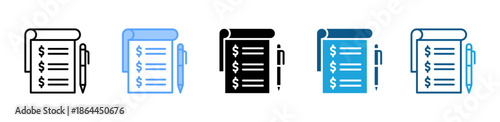Financial Statements icon set multiple style collection