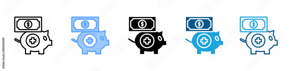 Fototapeta premium Hsa icon set multiple style collection